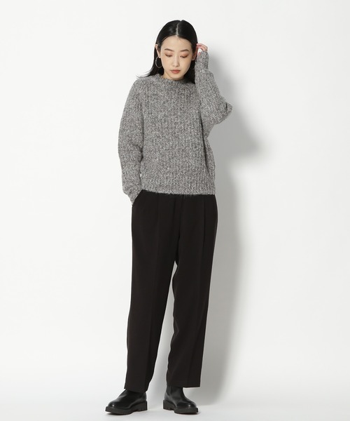 NATURAL BEAUTY BASIC（ナチュラルビューティーベーシック）の「メランジ片畦ニット（ニット/セーター・レディース・ベージュ系その他/グレー系その他/パープル系その他・MEDIUM）」の8枚目の写真