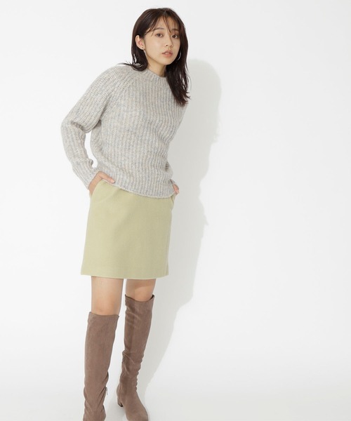 NATURAL BEAUTY BASIC（ナチュラルビューティーベーシック）の「メランジ片畦ニット（ニット/セーター・レディース・ベージュ系その他/グレー系その他/パープル系その他・MEDIUM）」の11枚目の写真