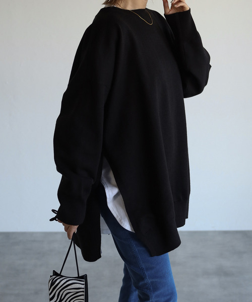 amini(アミニ)の「【2021-2022 A/W】バックボタンスリットニット(ニット/セーター・レディース・ライトブルー/ブラック/アイボリー/モスグリーン・MEDIUM)」の22枚目の写真
