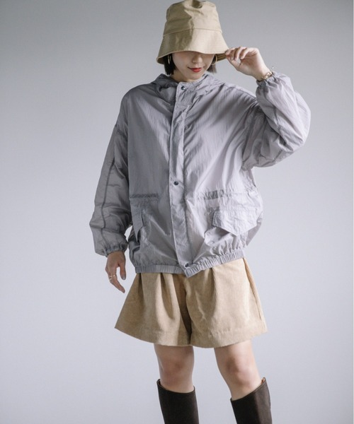 Chaco closet（チャコ クローゼット）の「軽量シャカシャカナイロンパーカ（マウンテンパーカー・レディース・ブラック/パープル/グレー・FREE）」の14枚目の写真