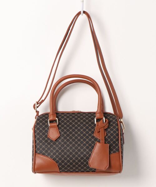 natural couture(ナチュラルクチュール)の「レトロクラシカル2WAYボストンバッグ(ショルダーバッグ・レディース・ブラック/ブラウン/アイボリー・FREE)」の3枚目の写真