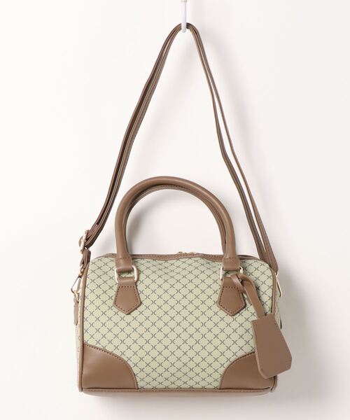 natural couture(ナチュラルクチュール)の「レトロクラシカル2WAYボストンバッグ(ショルダーバッグ・レディース・ブラック/ブラウン/アイボリー・FREE)」の1枚目の写真