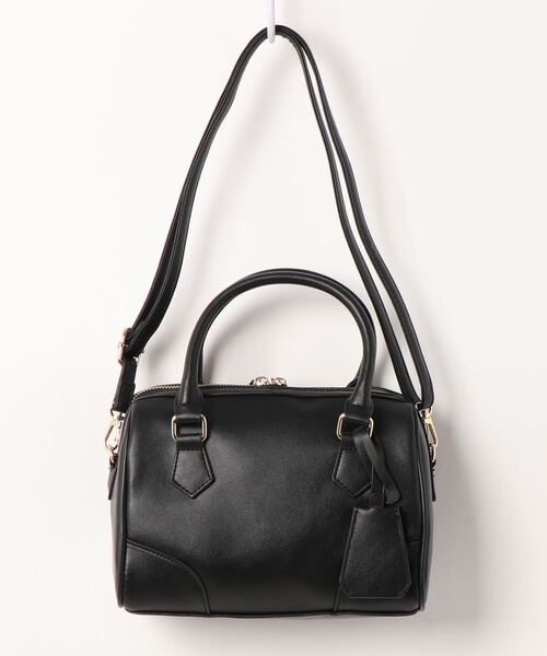 natural couture(ナチュラルクチュール)の「レトロクラシカル2WAYボストンバッグ(ショルダーバッグ・レディース・ブラック/ブラウン/アイボリー・FREE)」の2枚目の写真