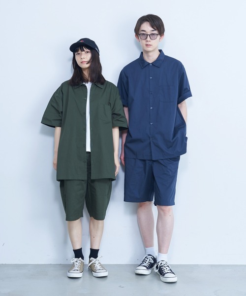 セットアップ 開襟シャツ ハーフパンツ 上下セット 半袖 ACEFLAG ACE FLAG セットアップ 半袖 上下セット 半袖シャツ