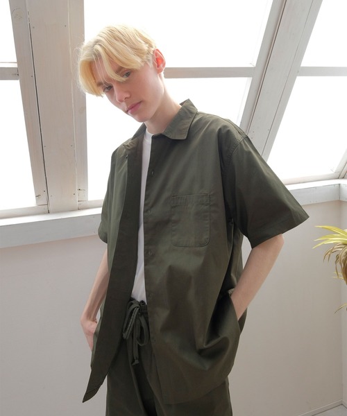 セール】【FRUIT OF THE LOOM】開襟シャツセットアップ/半袖シャツ