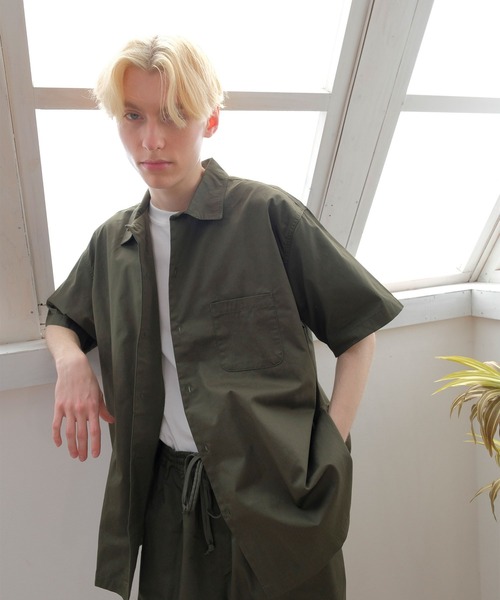 FRUIT OF THE LOOM】開襟シャツセットアップ/半袖シャツ＆ハーフ