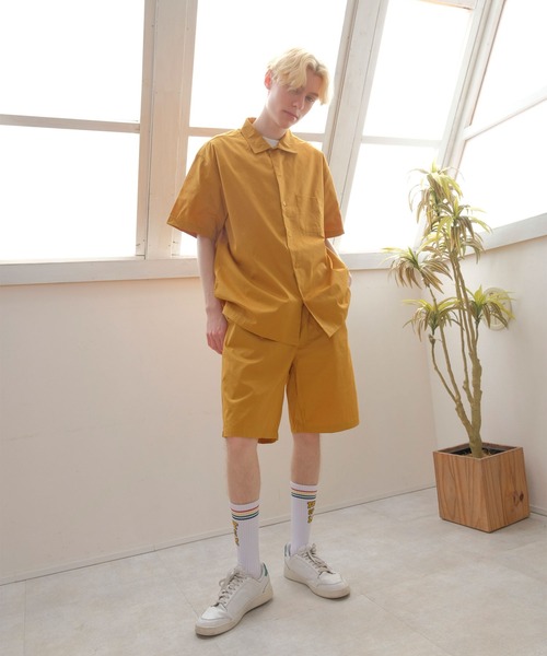 セットアップ 開襟シャツ ハーフパンツ 上下セット 半袖 セットアップ メンズ ジャージ 上下セット 半袖シャツ 開襟