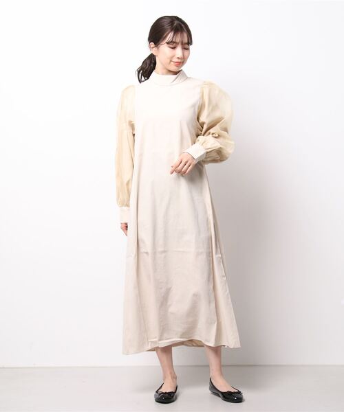 セール ピーチ 袖オーガンジー切替ワンピース ワンピース Styleblock スタイルブロック のファッション通販 Zozotown