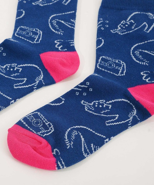 POU DOU DOU（プードゥドゥ）の「Favoris線画ジャガードソックス（ソックス/靴下・レディース・ブラック/オフホワイト/ブルー/ブラウン/ライトブルー・8/3）」の13枚目の写真