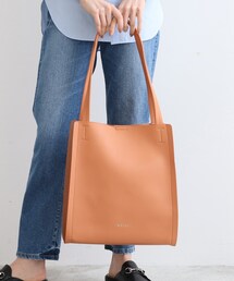 INDIVI | 【A4収納可能/合皮】縦型フォルムデザイントートバック(トートバッグ)