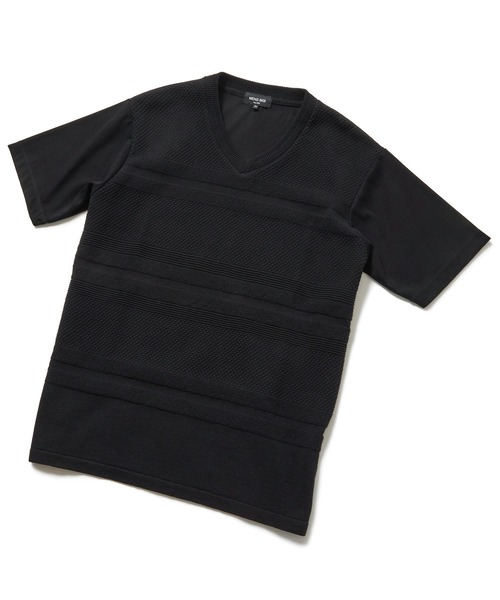 MEN'S BIGI（メンズビギ）の「ハイツイストコットン VネックTシャツ（Tシャツ/カットソー・メンズ・ホワイト/ブラック/ブルー・01/02/03）」の15枚目の写真