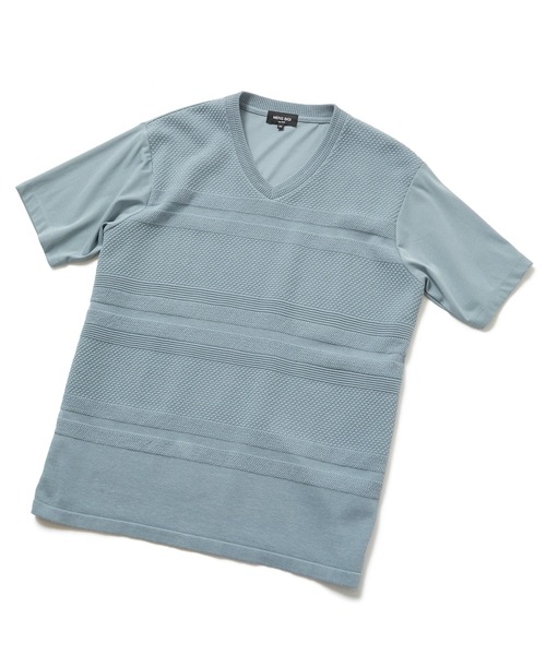 MEN'S BIGI（メンズビギ）の「ハイツイストコットン VネックTシャツ（Tシャツ/カットソー・メンズ・ホワイト/ブラック/ブルー・01/02/03）」の17枚目の写真
