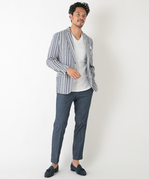 MEN'S BIGI（メンズビギ）の「ハイツイストコットン VネックTシャツ（Tシャツ/カットソー・メンズ・ホワイト/ブラック/ブルー・01/02/03）」の22枚目の写真