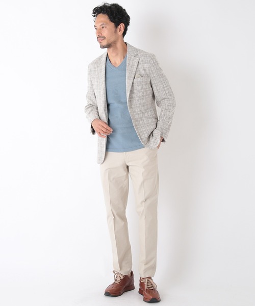MEN'S BIGI（メンズビギ）の「ハイツイストコットン VネックTシャツ（Tシャツ/カットソー・メンズ・ホワイト/ブラック/ブルー・01/02/03）」の9枚目の写真