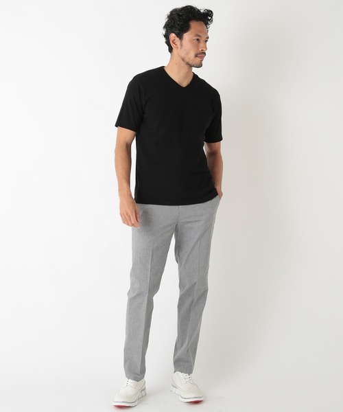 MEN'S BIGI（メンズビギ）の「ハイツイストコットン VネックTシャツ（Tシャツ/カットソー・メンズ・ホワイト/ブラック/ブルー・01/02/03）」の11枚目の写真