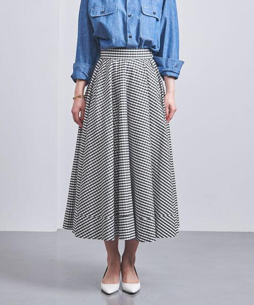 MADISON BLUE（マディソンブルー）の「＜MADISON BLUE（マディソンブルー）＞ギンガムチェック サーキュラー スカート ■■■（スカート・レディース・ブラック・01/02）」の2枚目の写真