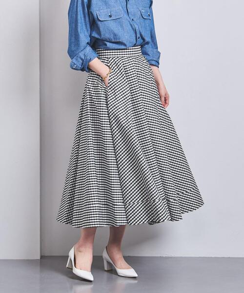 MADISON BLUE（マディソンブルー）の「＜MADISON BLUE（マディソンブルー）＞ギンガムチェック サーキュラー スカート ■■■（スカート・レディース・ブラック・01/02）」の5枚目の写真