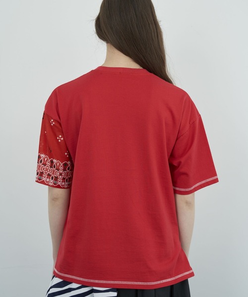 FRAPBOIS(フラボア)の「バンダナT(Tシャツ/カットソー・レディース・ブラック/レッド・2/1)」の6枚目の写真