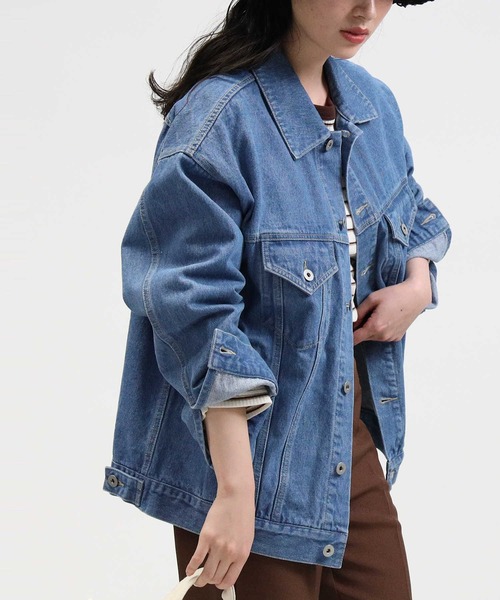 HONEYSUCKLE ROSE（ハニーサックルローズ）の「【HONEYSUCKLE ROSE】ビッグデニムジャケット（デニムジャケット・レディース・ダークインディゴブルー/ライトインディゴブルー・L/M）」の5枚目の写真