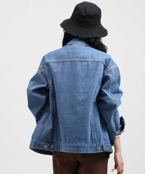 HONEYSUCKLE ROSE（ハニーサックルローズ）の「【HONEYSUCKLE ROSE】ビッグデニムジャケット（デニムジャケット・レディース・ダークインディゴブルー/ライトインディゴブルー・L/M）」の6枚目の写真