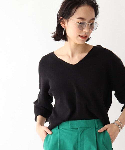 OPAQUE.CLIP（オペークドットクリップ）の「◆【CORCORAN】ピマコットン ボリュームスリーブニット（ニット/セーター・レディース・ブルー/ライトパープル/黄緑系/グリーン/ホワイト系/ブラック・38/42/36/40）」の3枚目の写真