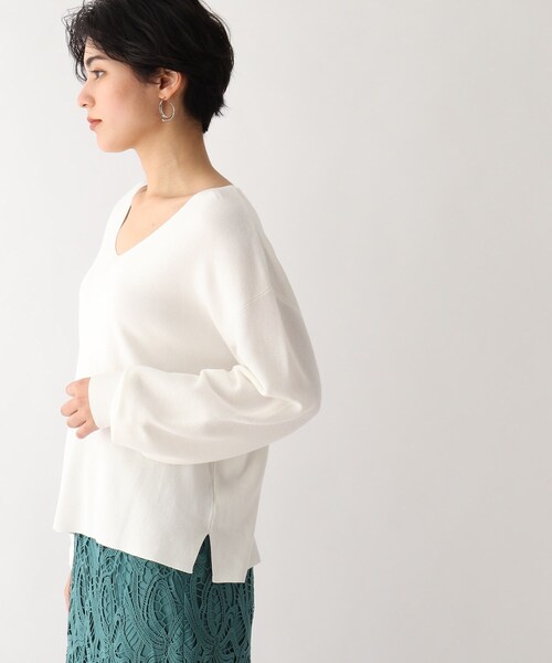 OPAQUE.CLIP（オペークドットクリップ）の「◆【CORCORAN】ピマコットン ボリュームスリーブニット（ニット/セーター・レディース・ブルー/ライトパープル/黄緑系/グリーン/ホワイト系/ブラック・38/42/36/40）」の8枚目の写真