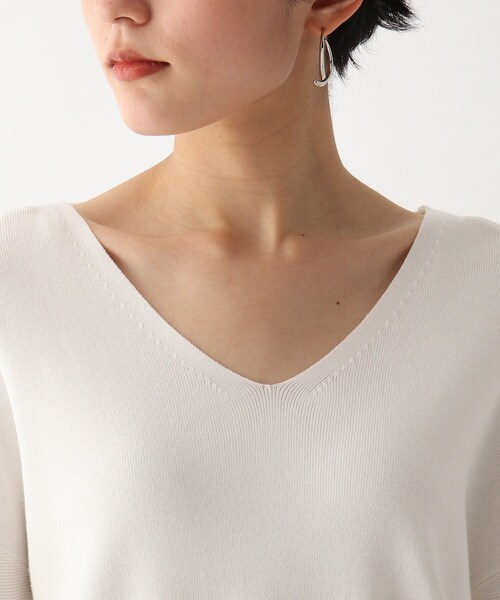 OPAQUE.CLIP（オペークドットクリップ）の「◆【CORCORAN】ピマコットン ボリュームスリーブニット（ニット/セーター・レディース・ブルー/ライトパープル/黄緑系/グリーン/ホワイト系/ブラック・38/42/36/40）」の10枚目の写真