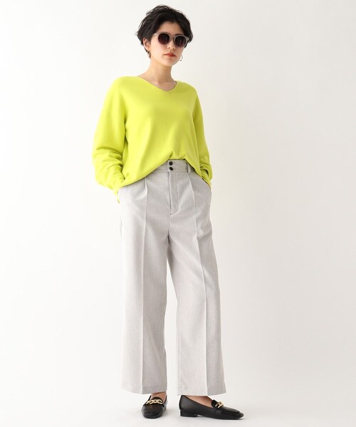 OPAQUE.CLIP（オペークドットクリップ）の「◆【CORCORAN】ピマコットン ボリュームスリーブニット（ニット/セーター・レディース・ブルー/ライトパープル/黄緑系/グリーン/ホワイト系/ブラック・38/42/36/40）」の21枚目の写真