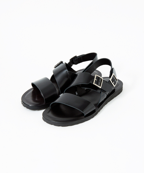 alfredoBANNISTER（アルフレッドバニスター）の「バックル ストラップ レザーサンダル（サンダル・メンズ・ブラック/ホワイト/カーキ・39/40/41/42/43）」の11枚目の写真