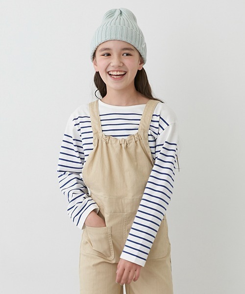 Lycee mine（リセマイン）の「【リンク】パネルボーダーT（Tシャツ/カットソー・キッズ・レッド/ブルー/エメラルド・S/M）」の2枚目の写真