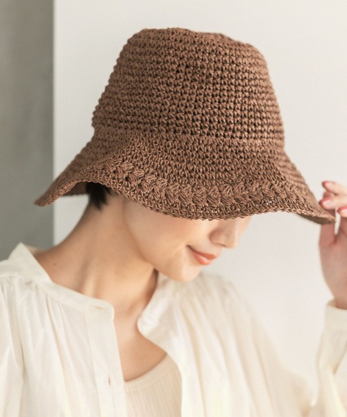 LEPSIM（レプシィム）の「ペーパーアミガラハット　255170（ハット・レディース・ベージュ/ダークブラウン/ブラック・ONE SIZE）」の2枚目の写真