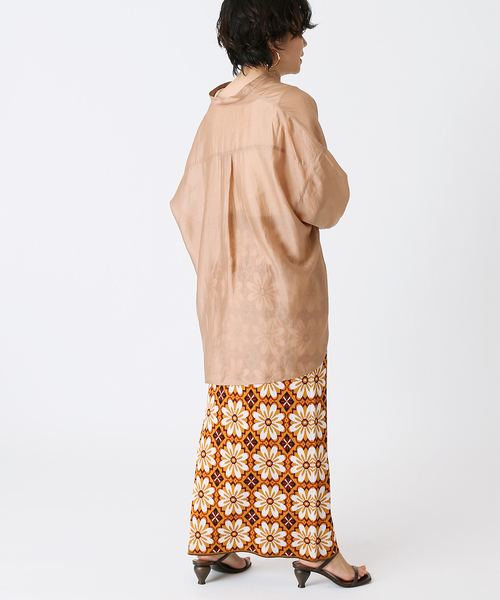 B.C STOCK（ベーセーストック）の「シアースタンドシャツ◆（シャツ/ブラウス・レディース・ホワイト/ブラウン/ブルー系その他・FREE）」の12枚目の写真