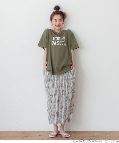 coca(coca)(コカ)の「カレッジピグメントTEE(Tシャツ/カットソー・レディース・カーキ/ブルー/ブラック/ピンク・ONE SIZE)」の14枚目の写真