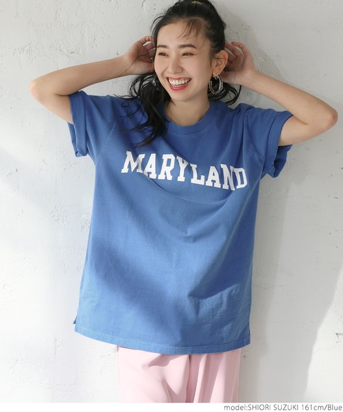 coca(coca)(コカ)の「カレッジピグメントTEE(Tシャツ/カットソー・レディース・カーキ/ブルー/ブラック/ピンク・ONE SIZE)」の15枚目の写真
