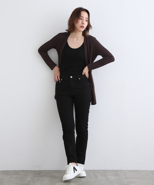 INDIVI（インディヴィ）の「【洗える/UVケア/接触冷感/日本製】定番！ミドル丈カーディガン（カーディガン/ボレロ・レディース・ライトグレー/ブラック/ダークネイビー/ホワイト系/ダークブラウン・38/40/05/15 /13/19）」の22枚目の写真