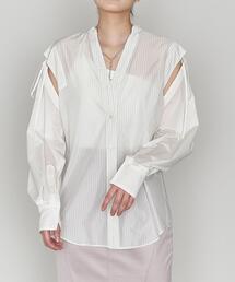 ASTRAET（アストラット）の「別注＜MUKASA for ASTRAET＞ストライプ 2WAY スタンドカラーブラウス（シャツ/ブラウス）」