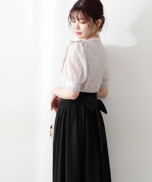 PROPORTION BODY DRESSING(プロポーションボディドレッシング)の「ストライプレースBLⅡ / 1212110902(シャツ/ブラウス・レディース・ダークグレー/オフホワイト/パープル/グリーン/ブラック・SMALL/MEDIUM)」の15枚目の写真