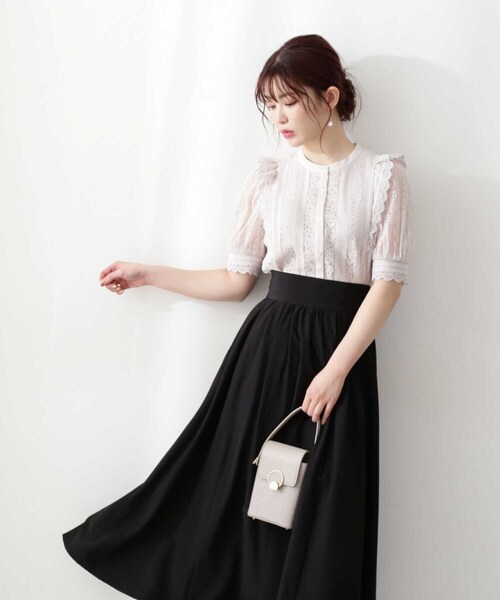 PROPORTION BODY DRESSING(プロポーションボディドレッシング)の「ストライプレースBLⅡ / 1212110902(シャツ/ブラウス・レディース・ダークグレー/オフホワイト/パープル/グリーン/ブラック・SMALL/MEDIUM)」の16枚目の写真