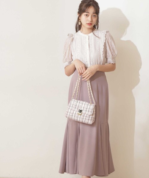 PROPORTION BODY DRESSING(プロポーションボディドレッシング)の「ストライプレースBLⅡ / 1212110902(シャツ/ブラウス・レディース・ダークグレー/オフホワイト/パープル/グリーン/ブラック・SMALL/MEDIUM)」の19枚目の写真