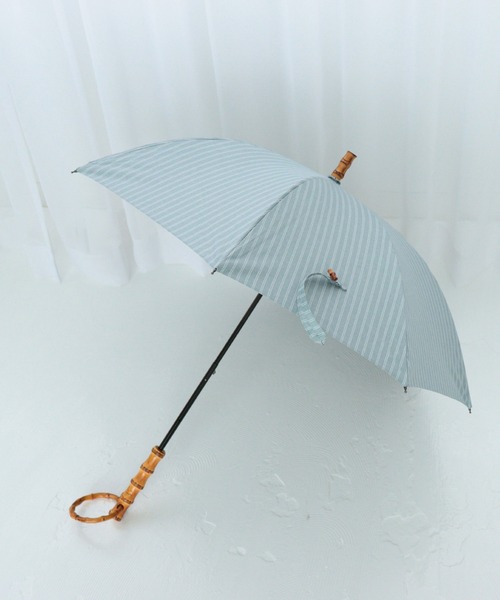 utatane（ウタタネ）の「日傘 完全遮光100％ 晴雨兼用 リングハンドル シャンブレー調（長傘・レディース・ベージュ/ブルー/モカ/スミクロ/スモークピンク/アッシュブラウン・FREE）」の13枚目の写真