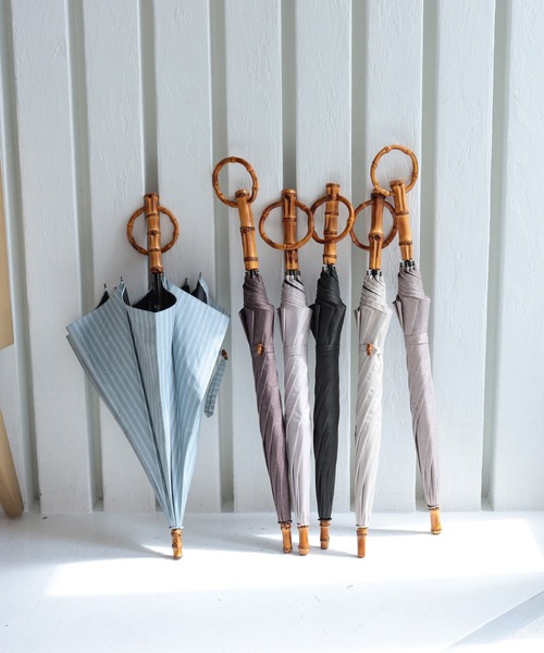 utatane（ウタタネ）の「日傘 完全遮光100％ 晴雨兼用 リングハンドル シャンブレー調（長傘・レディース・ベージュ/ブルー/モカ/スミクロ/スモークピンク/アッシュブラウン・FREE）」の10枚目の写真