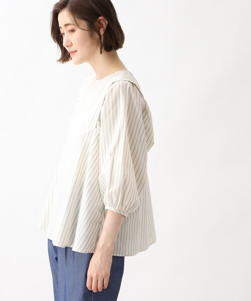 grove（グローブ）の「◆【洗える】麻混ウイングスリーブブラウス（シャツ/ブラウス・レディース・ライトパープル/アイボリー系2/ライトグリーン/ブルー系7/ブラック・01/04/02/03/05）」の7枚目の写真