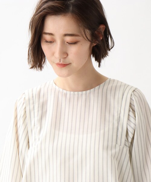 grove（グローブ）の「◆【洗える】麻混ウイングスリーブブラウス（シャツ/ブラウス・レディース・ライトパープル/アイボリー系2/ライトグリーン/ブルー系7/ブラック・01/04/02/03/05）」の9枚目の写真