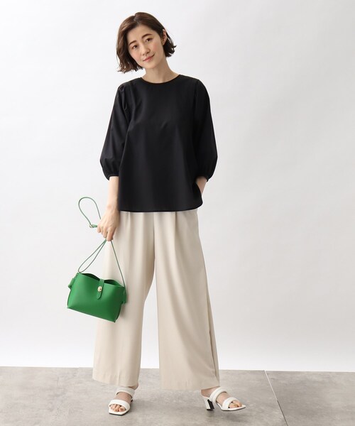 grove（グローブ）の「◆【洗える】麻混ウイングスリーブブラウス（シャツ/ブラウス・レディース・ライトパープル/アイボリー系2/ライトグリーン/ブルー系7/ブラック・01/04/02/03/05）」の14枚目の写真