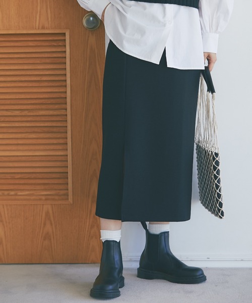 and R（アンドアール）の「ライトダンボールタイトスカート（スカート・レディース・ライトグレー/ブラック・FREE）」の2枚目の写真