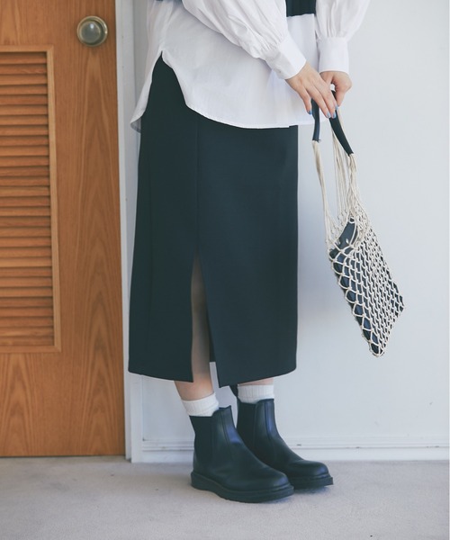 and R（アンドアール）の「ライトダンボールタイトスカート（スカート・レディース・ライトグレー/ブラック・FREE）」の3枚目の写真