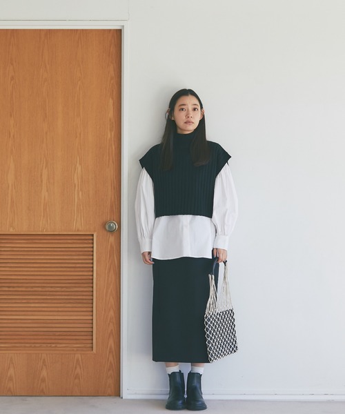 and R（アンドアール）の「ライトダンボールタイトスカート（スカート・レディース・ライトグレー/ブラック・FREE）」の6枚目の写真