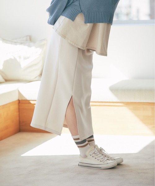 and R（アンドアール）の「ライトダンボールタイトスカート（スカート・レディース・ライトグレー/ブラック・FREE）」の7枚目の写真