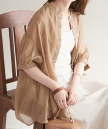 DISCOAT | シアーボザム5分袖バンドカラーシャツ(シャツ/ブラウス)