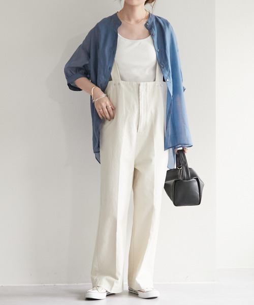 DISCOAT(ディスコート)の「シアーボザム5分袖バンドカラーシャツ(シャツ/ブラウス・レディース・オフホワイト/モカ/ブルー/ピンク・FREE)」の19枚目の写真